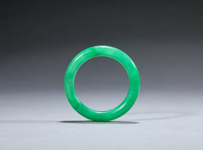 Jadeite Jade Bracelet: Jadeite Jade Bracelet Width:5.6cm, Detailed condition reports are not included in this catalog. For additional information, including condition reports, please contact us at info@azayagallery.com.