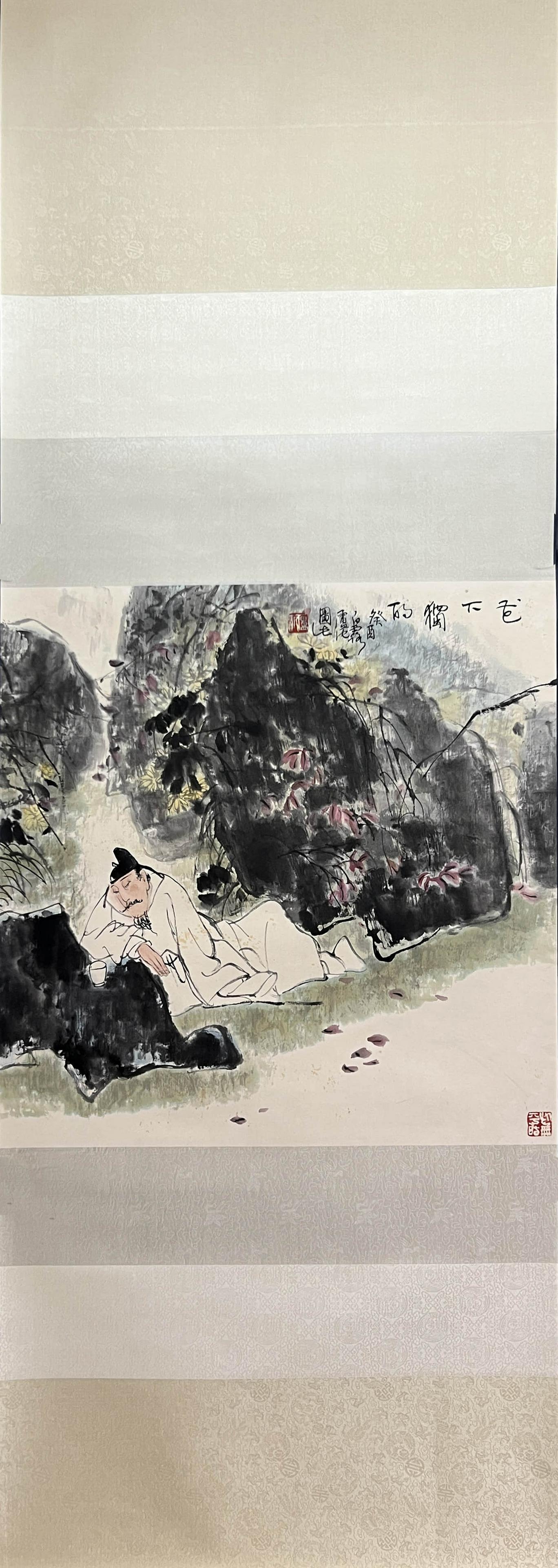 LU CHEN, Chinese Figure Painting Paper Hanging Scroll (1 of 9)