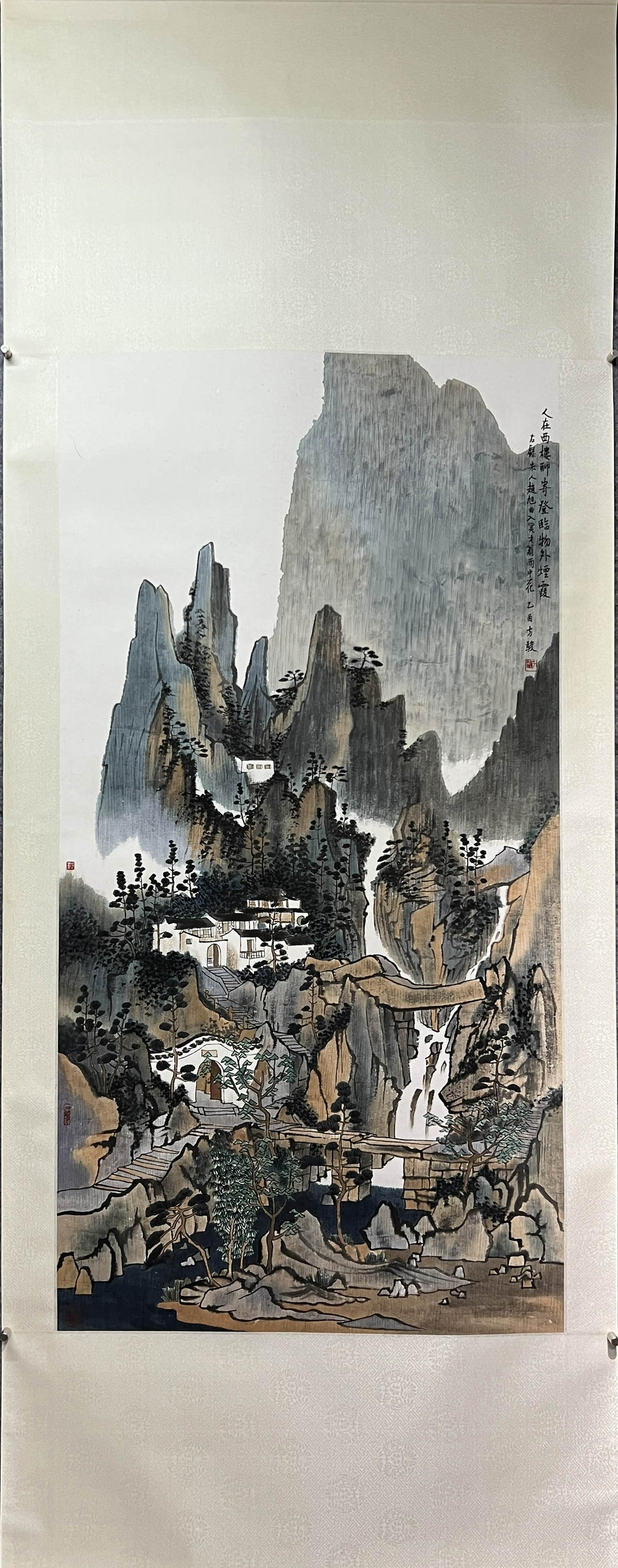 FANG JUN, Chinese Landscape Painting Paper Hanging Scroll (1 of 9)