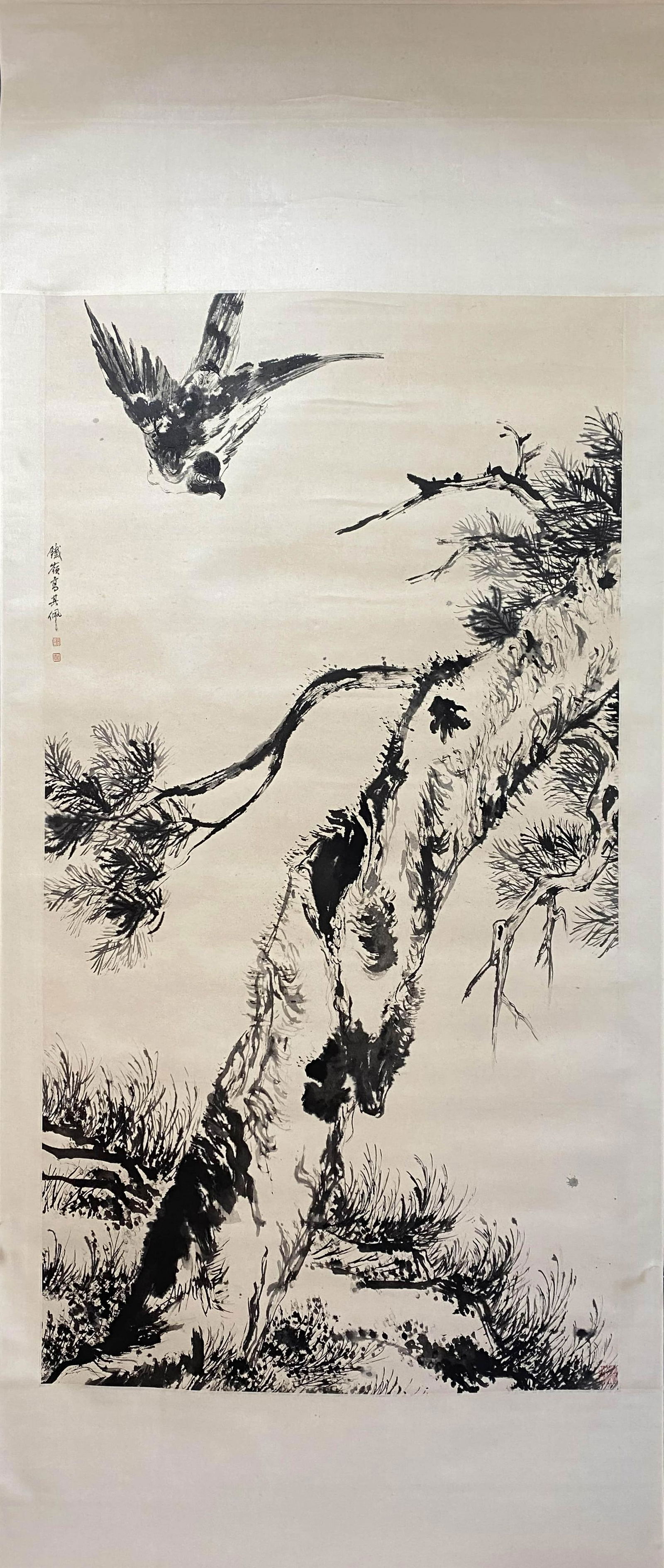 GAO QIPEI, Chinese Flower and Bird Painting Paper Hanging Scroll (1 of 9)
