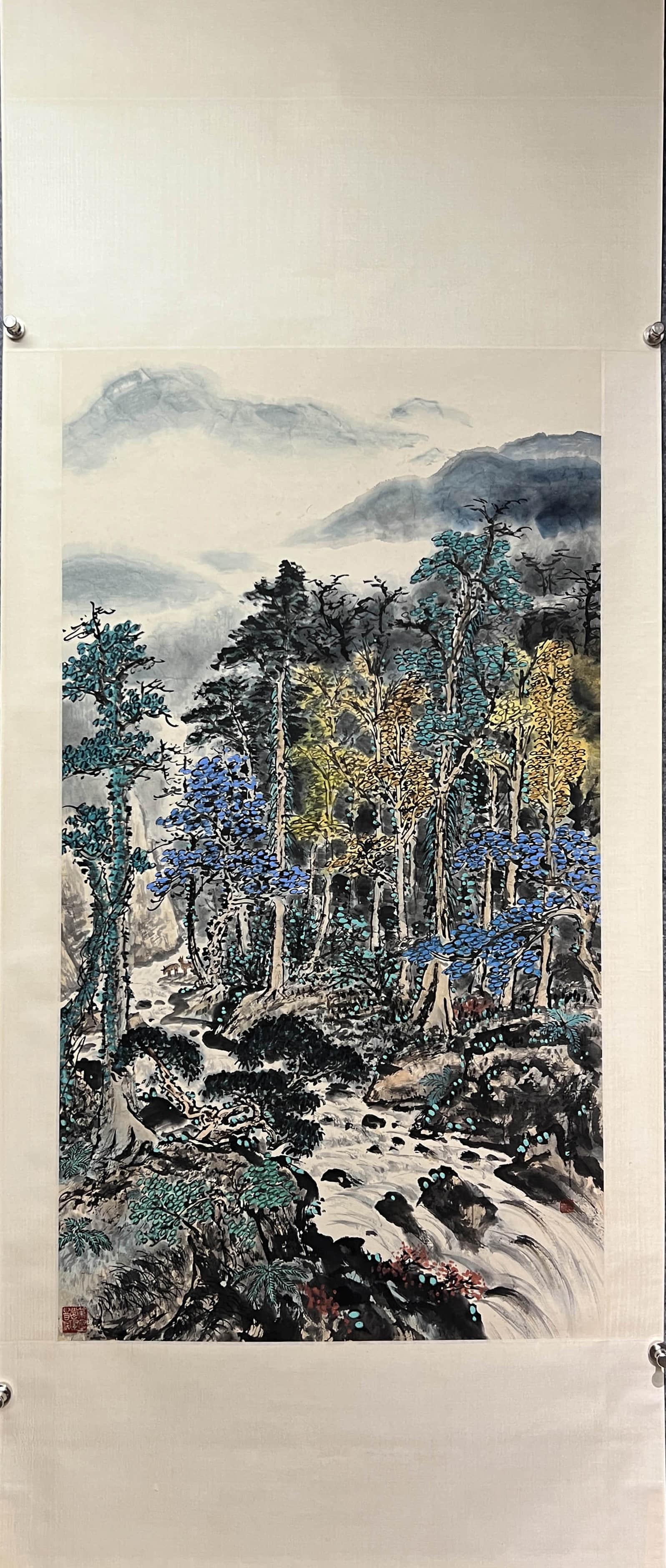 GUAN SHANYUE, Chinese Landscape Painting Paper Hanging Scroll (1 of 9)