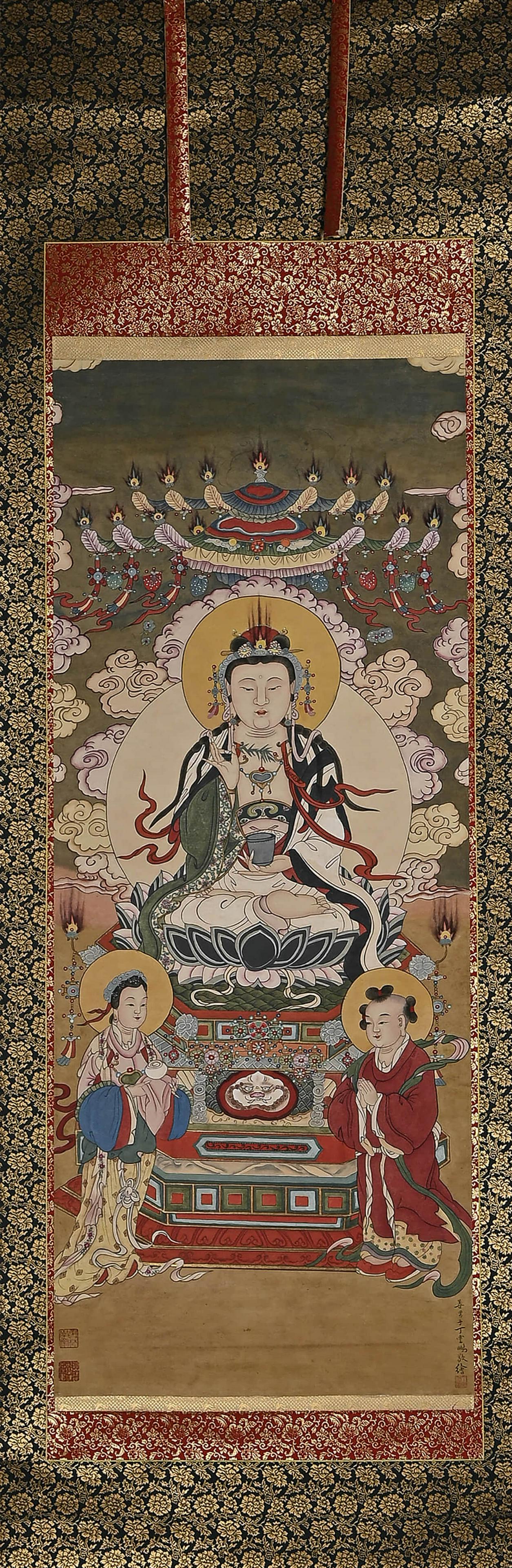 DING YUNPENG, Chinese Buddha Painting Hanging Scroll (1 of 13)