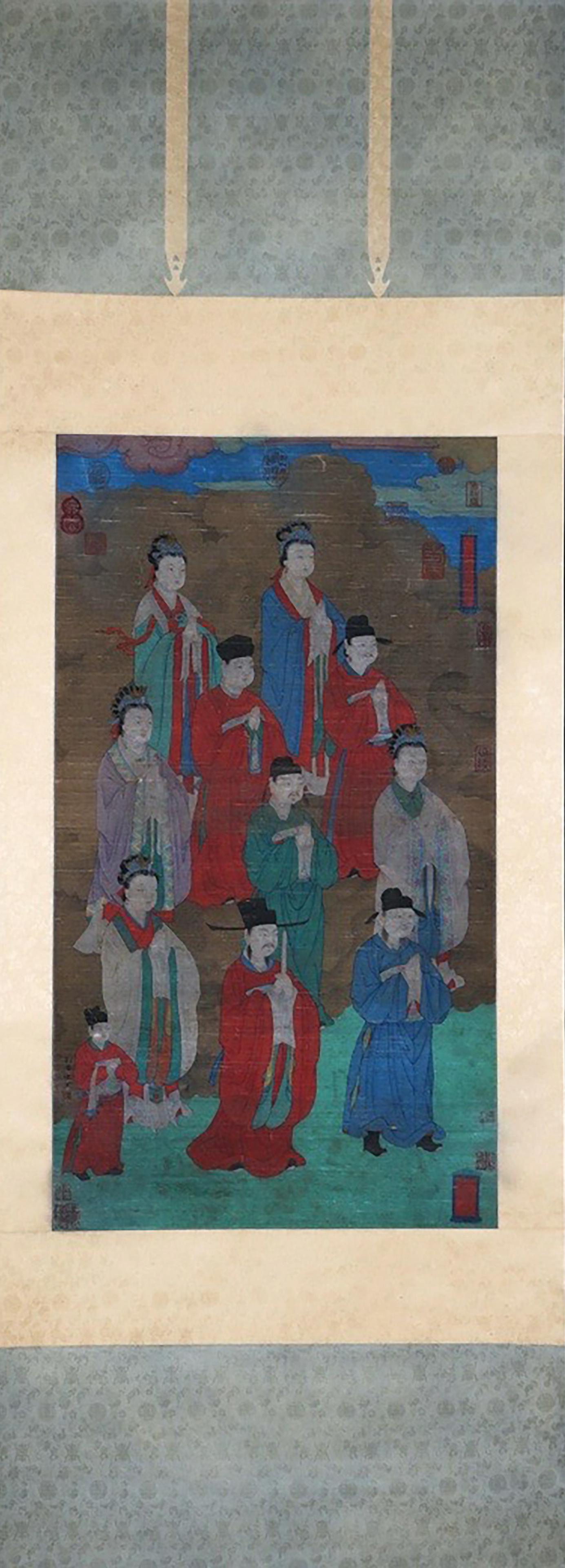 LIU GUANDAO, Chinese Buddha Painting Hanging Silk Scroll (1 of 9)