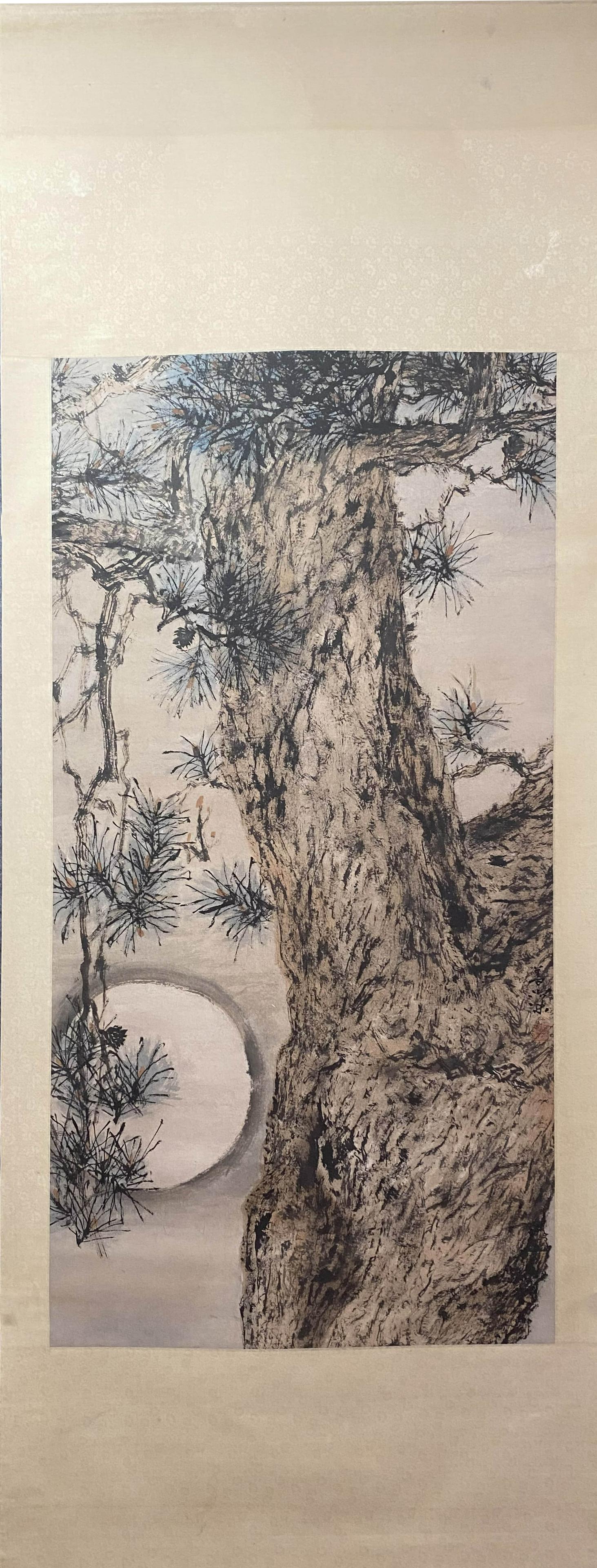 YANG SHANSHEN, Chinese Pine Painting Paper Hanging Scroll (1 of 9)