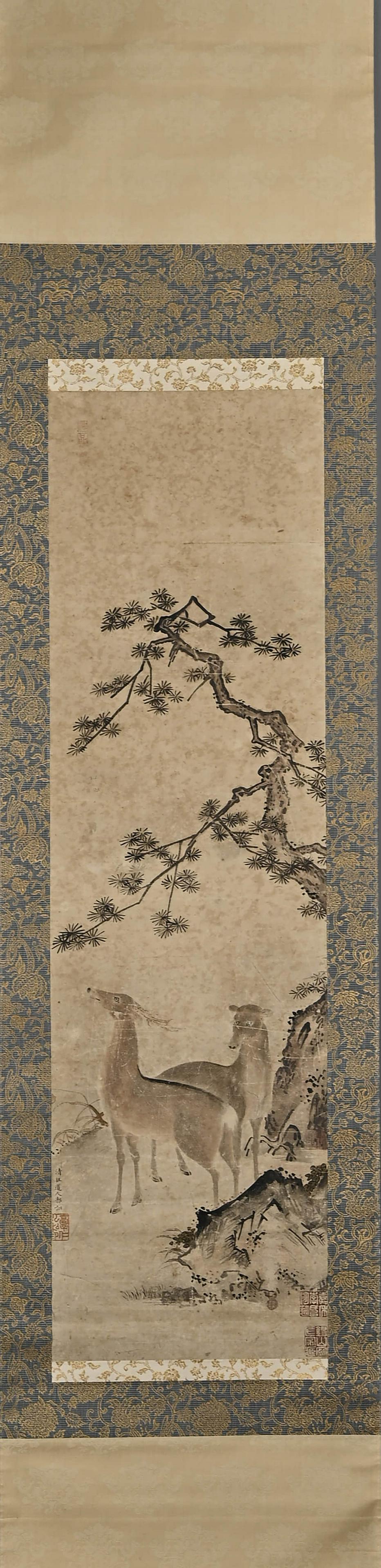 GUO XU, Chinese Stag Painting Hanging Scroll (1 of 8)