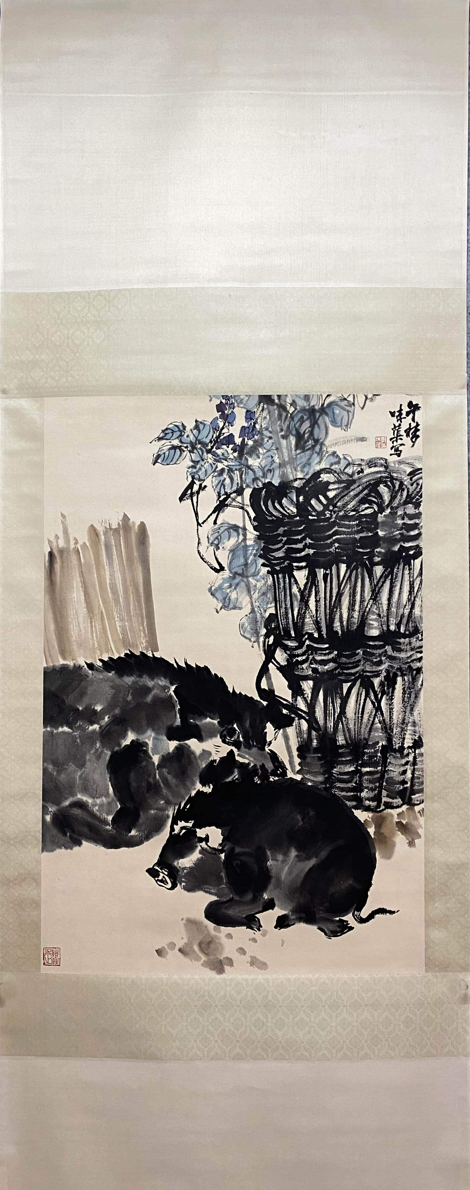 GUO WEIQU, Chinese Objects Paper Hanging Scroll (1 of 9)