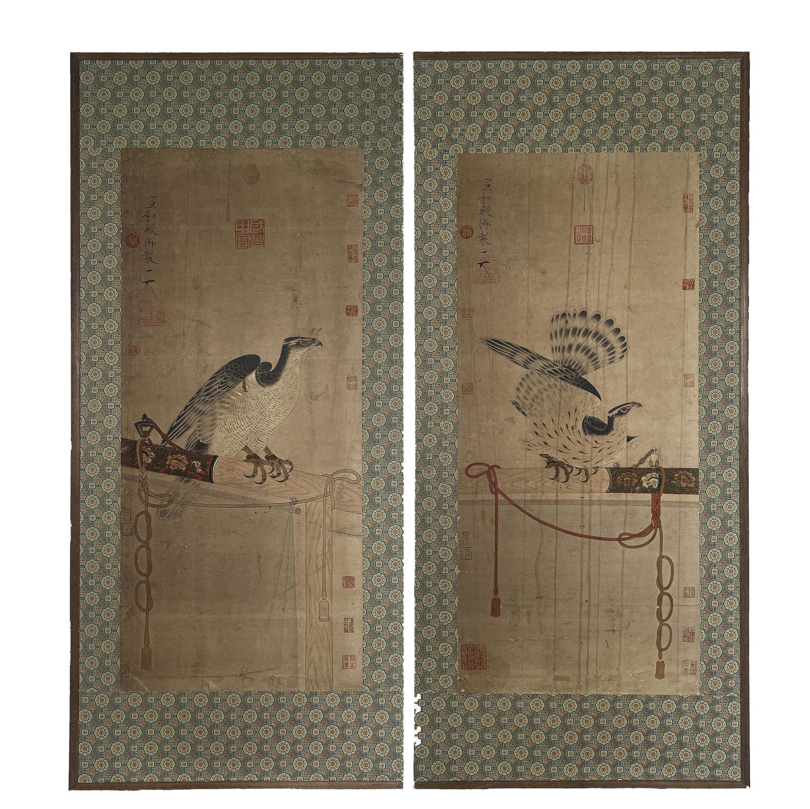 SONG HUIZONG, Two Chinese Eagles Painting Screens (1 of 20)