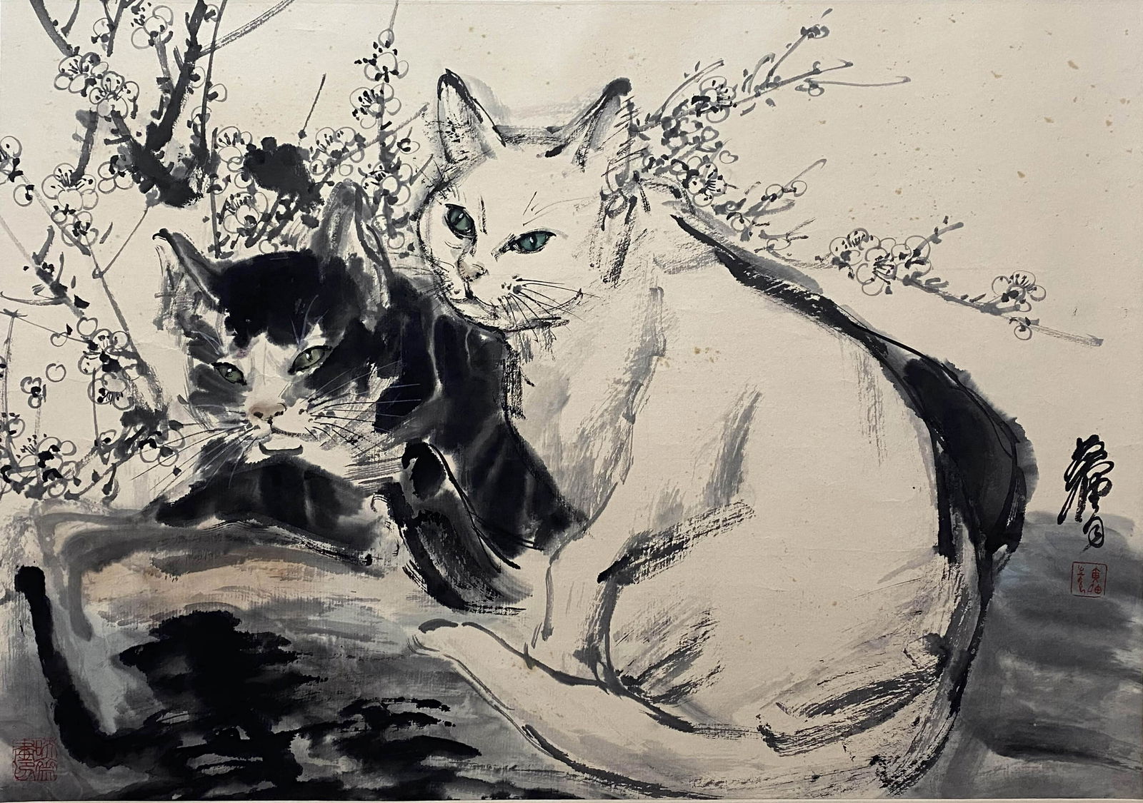HUANG ZHOU, Chinese Cat Painting on Paper (1 of 9)
