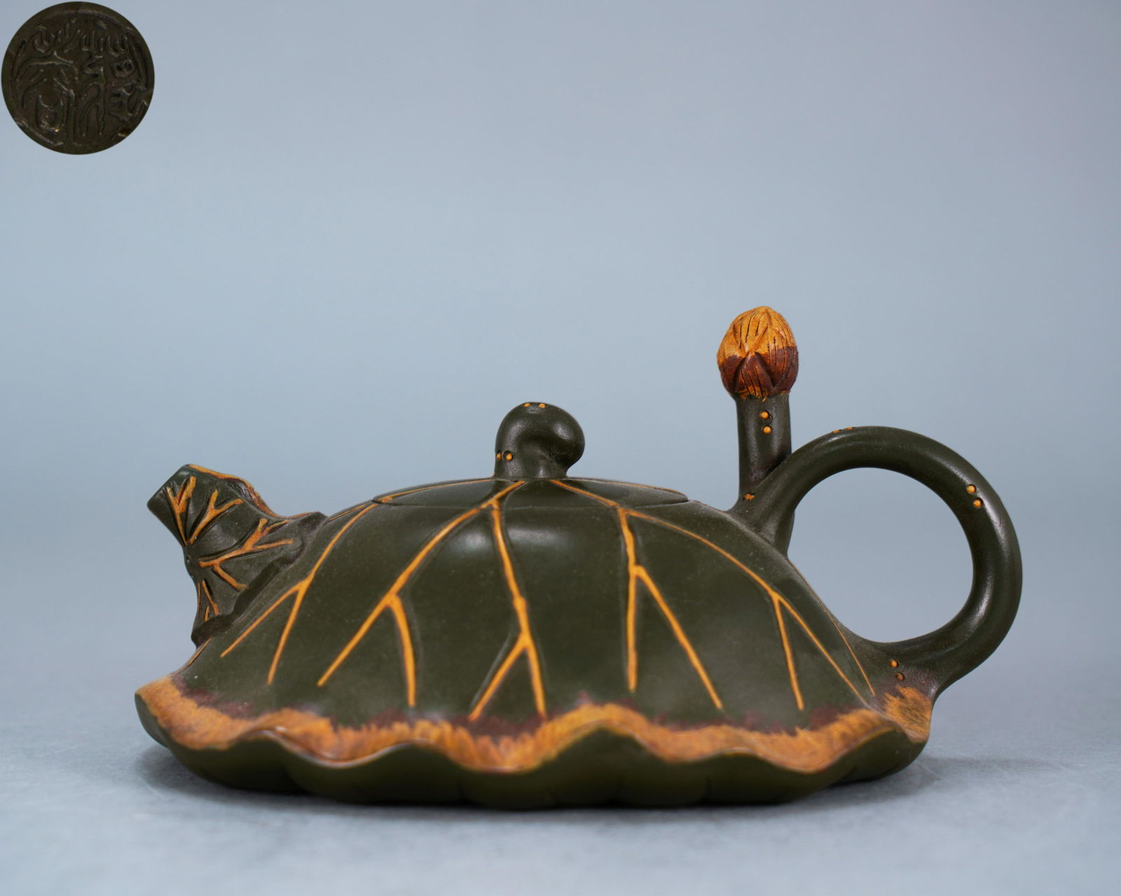 Green Lotus Leaf Shape Zisha Tea Pot (1 of 8)