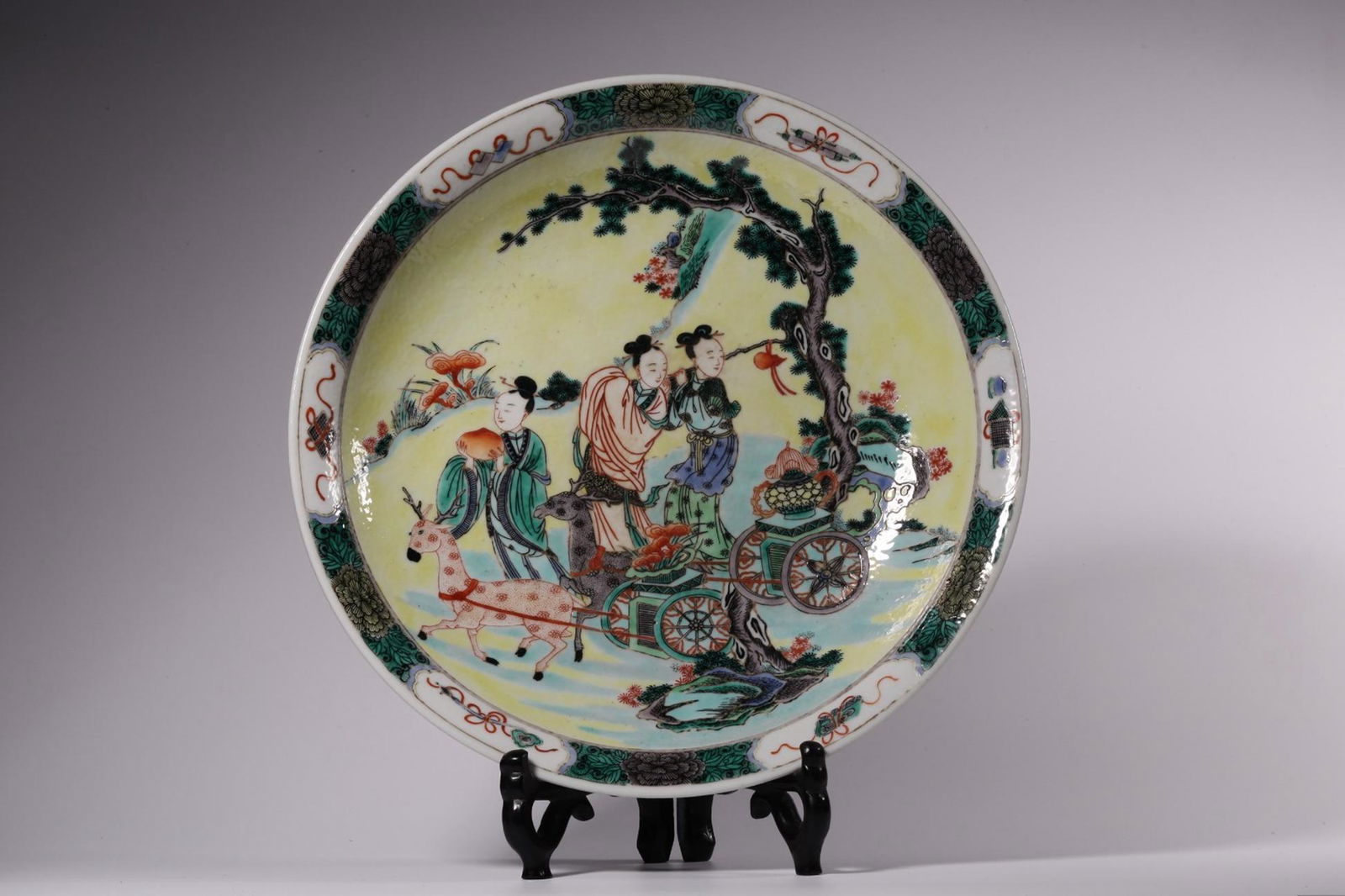 Wucai Immortal Longevity Plate (1 of 8)