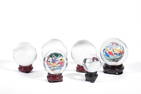 A SET OF CRYSTAL BALL WITH STAND