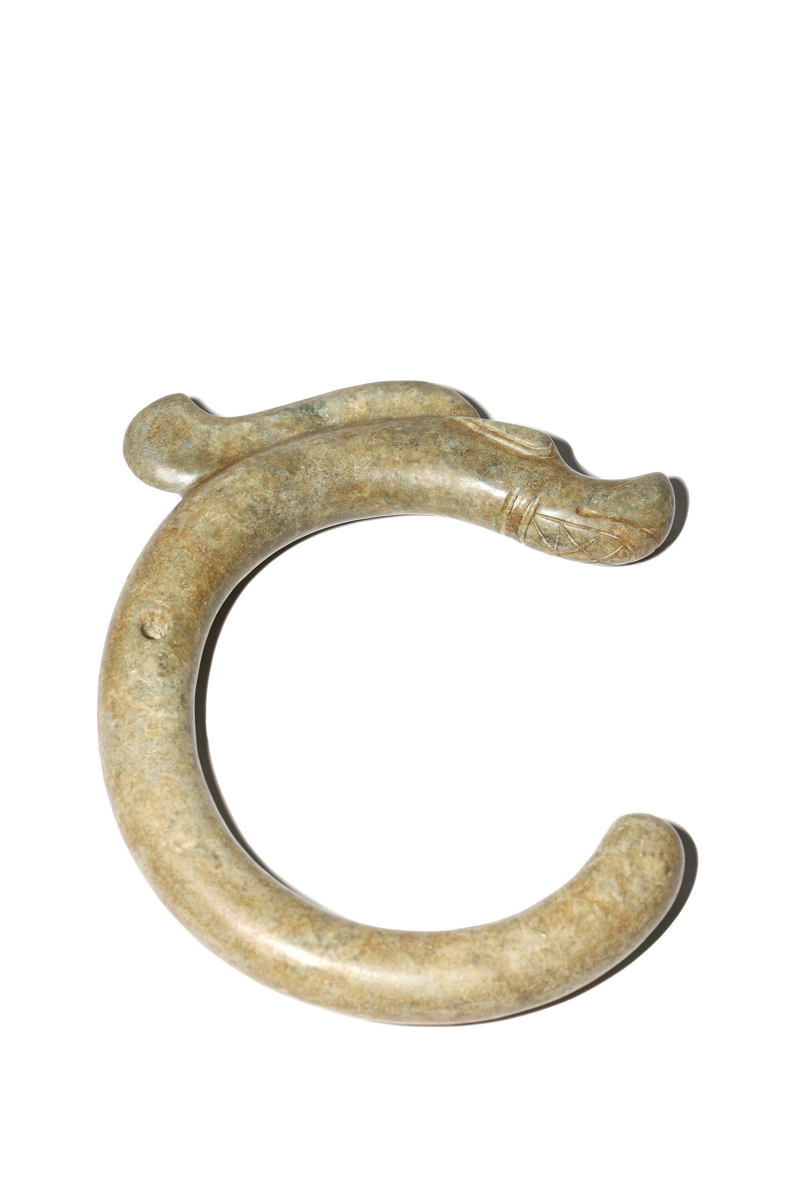 CHINESE HONGSHAN CULTURE OLD JADE C DRAGON STATUE (1 of 7)