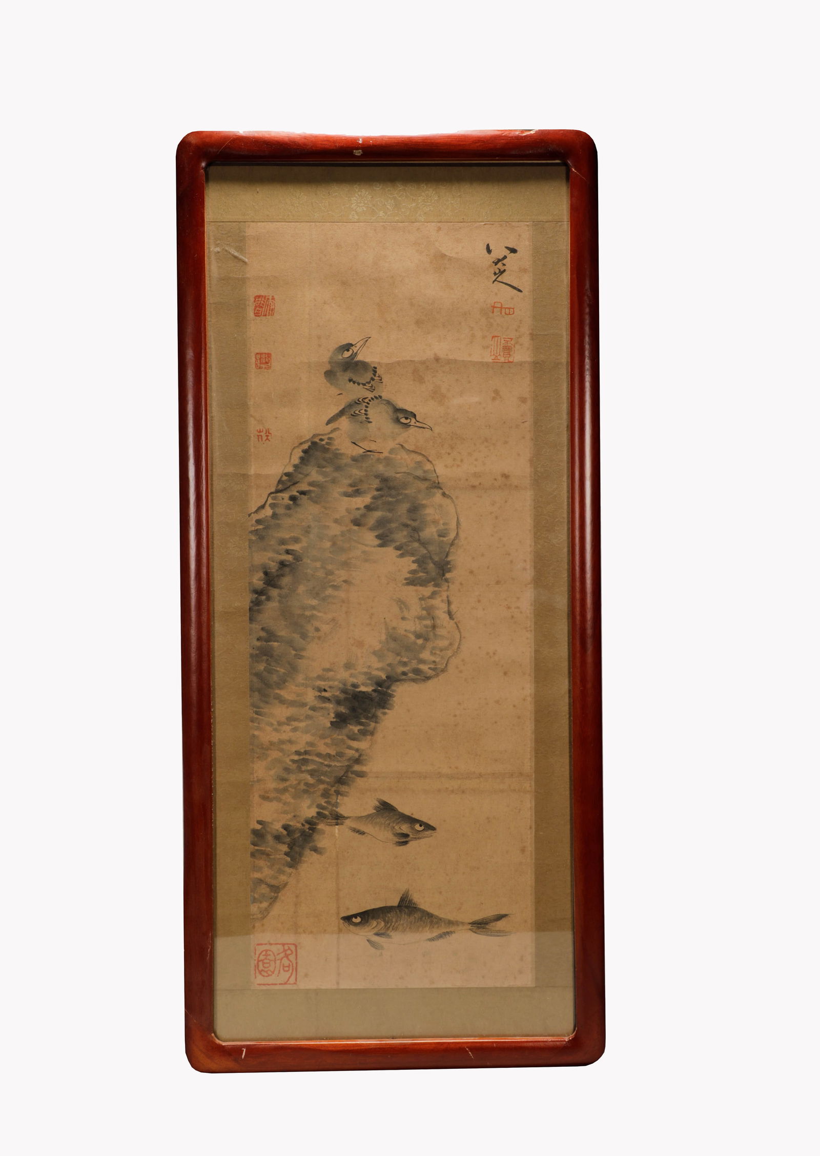 A Chinese Bird Painting On Paper, Mounted And Framed, Bada Shanren Mark (1 of 6)