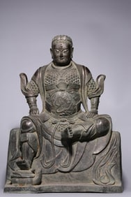 A BRONZE SEATED FIGURE OF ZHENWU EMPEROR