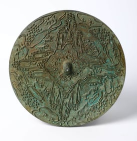 A 'FIVE MOUNTAINS AND BIRDS' MIRROR