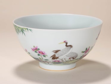 A FAMILLE ROSE 'FLOWER AND POEM' BOWL