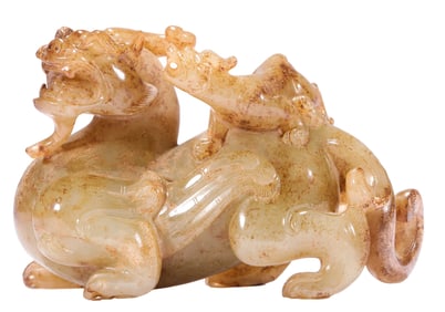 A HETIAN JADE MYTHICAL BEAST
