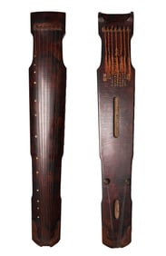 AN ANCIENT QIN WITH CARVED POEM, "LAIHUANG"