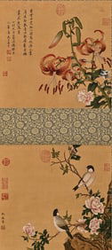 YUN SHOUPING (1633-1690) AND LIN CHUN (13TH CENTURY), ATTRIBUTED TO, FLOWER AND BIRD