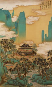ZHANG DAQIAN (1899-1983), ATTRIBUTED TO, BLUE-GREEN LANDSCAPE