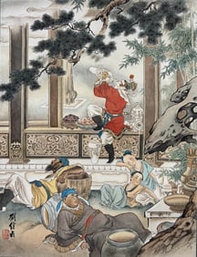 LIU JIYOU (1918-1983), ATTRIBUTED TO, "MONKEY DRINKING ROYAL WINE"