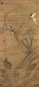 EMPEROR HUIZONG OF SONG (1082-1135), ATTRIBUTED TO, FLOWER AND BIRD ON SILK