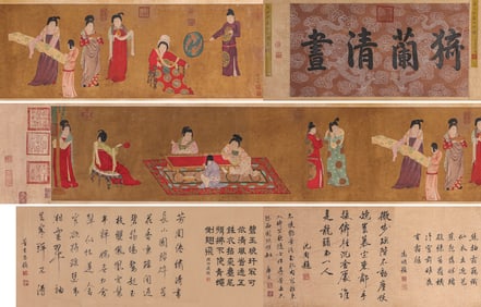 ZHOU FANG (ACTIVE 8TH C.), ATTRIBUTED TO,  LADY WITH FAN