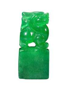 A JADEITE PIXIU SEAL