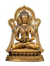 A GILT-BRONZE AMITAYUS