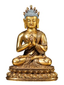 A GILT-BRONZE BUDDHA