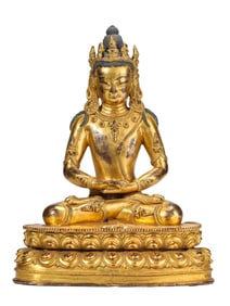 A GILT-BRONZE AMITAYUS