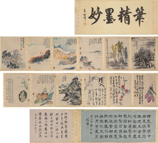 SHITAO (1642-1707), ATTRIBUTED TO, FLOWERS AND LANDSCAPE