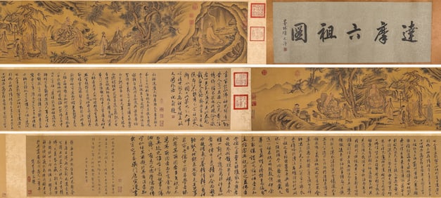 DAI JIN (1388-1462), ATTRIBUTED TO, BODHIDHARMA AND SIX PATRIARCHS