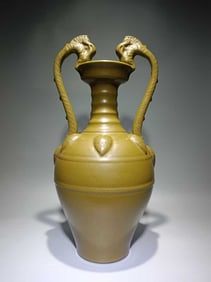 A TEA-DUST GLAZED 'DOUBLE DRAGONS' JAR