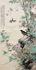YAN BOLONG (1898-1954), ATTRIBUTED TO, FLOWERS AND BIRDS