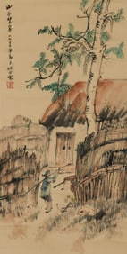 ZHAO WANGYUN (1906-1977), ATTRIBUTED TO, MOUNTAIN FARMHOUSE