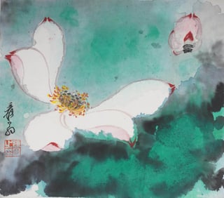ZHANG DAQIAN (1899-1983), ATTRIBUTED TO, LOTUS