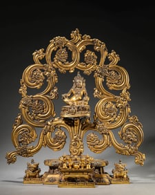 A GILT-BRONZE YELLOW JAMBHALA