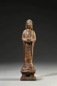 A GILT-BRONZE MEDICINE BUDDHA