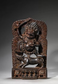 A TIBET BLACK STONE YAMANTAKA