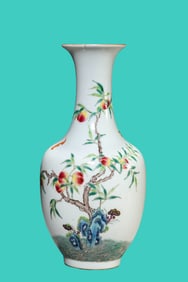A FAMILLE ROSE 'AUSPICIOUS BEAST' VASE