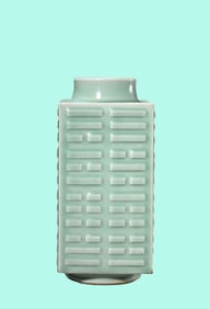 A PALE CELADON GLAZED VASE