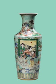 A WUCAI 'FIGURE' VASE