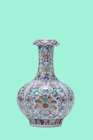 A DOUCAI 'INTERLOCKING FLORAL' VASE