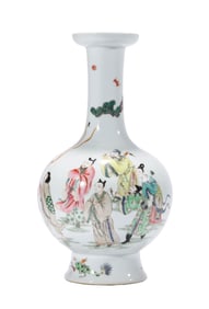 A FAMILLE ROSE 'EIGHT IMMORTALS' VASE