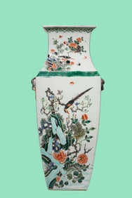 A WUCAI 'FLOWER AND BIRD' VASE