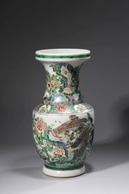 A WUCAI 'FLOWER AND BIRD' VASE