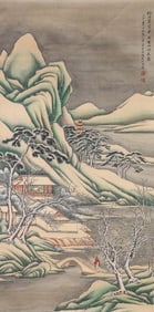 FENG CHAORAN (1882-1954), ATTRIBUTED TO, VISITING FRIEND IN SNOWY MOUNTAINS