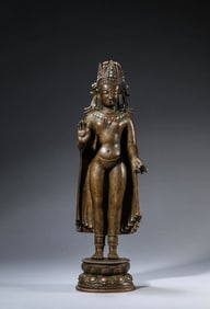 A TIBET GUGE-STYLE GEM-INLAID SHAKYAMUNI