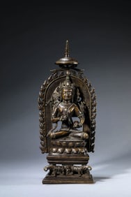 A TIBET PALA-STYLE SILVER-INLAID VAJRASATTVA
